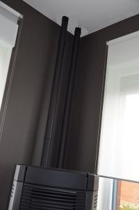 Poêle pellets MCZ Musa avec canalisation d'air chaud vers l'étage
