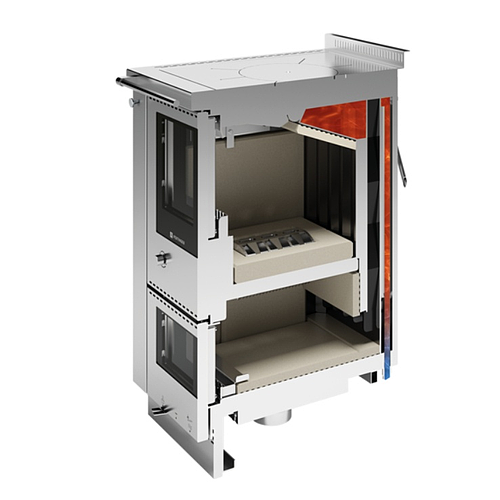 CUISINIERE BOIS CHAUDIERE PERTINGER A FLAMME INVERSEE 100